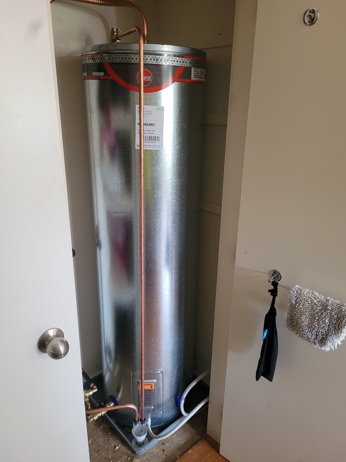 Mains hot water cylinder installed by Craig Rule Plumbing in Whangārei