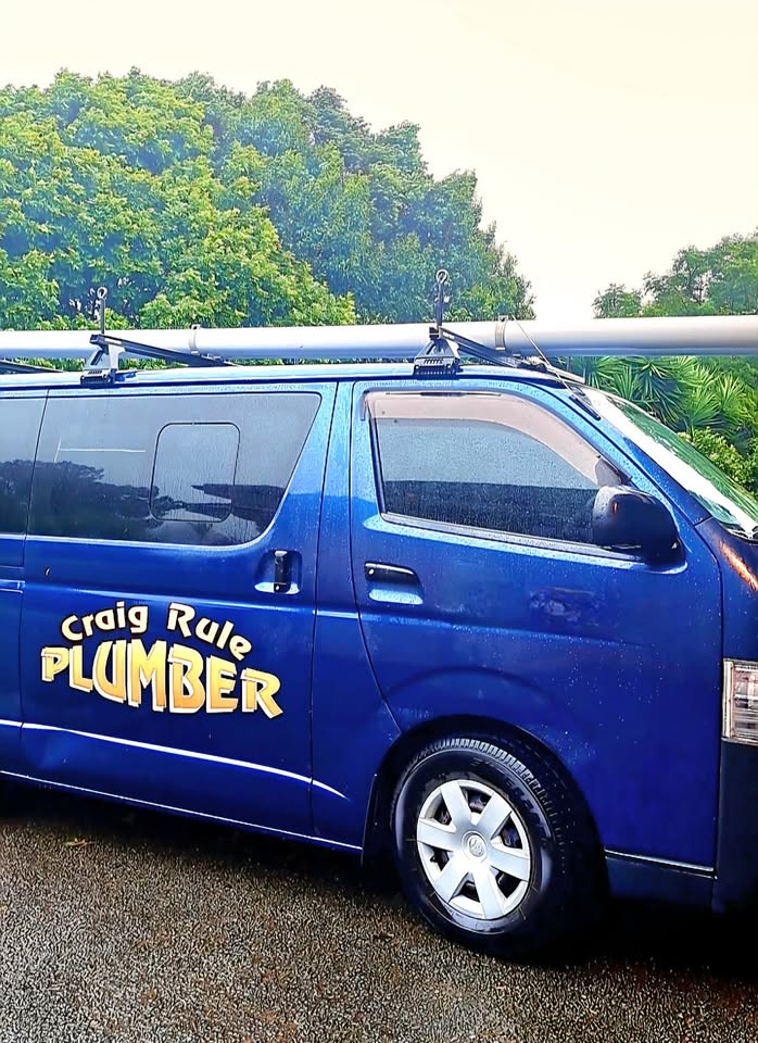 Craig Rule Plumber sign-written van in Whangārei